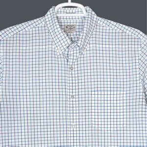 J. Crew Slim Fit Lightweight Button Down Check Shirt Mens L White Check‎